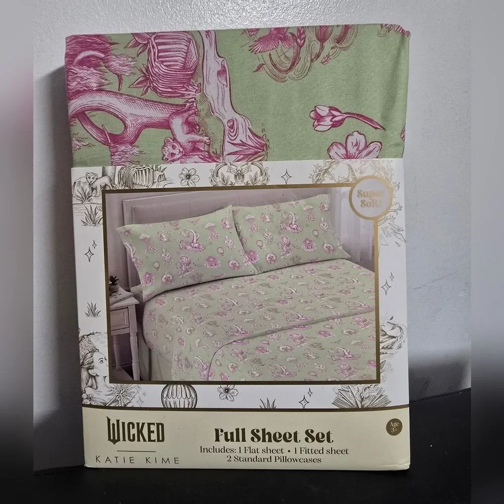 New Universal Wicked: For Good x Katie Kime Full Sheet Set Emerald world of Oz